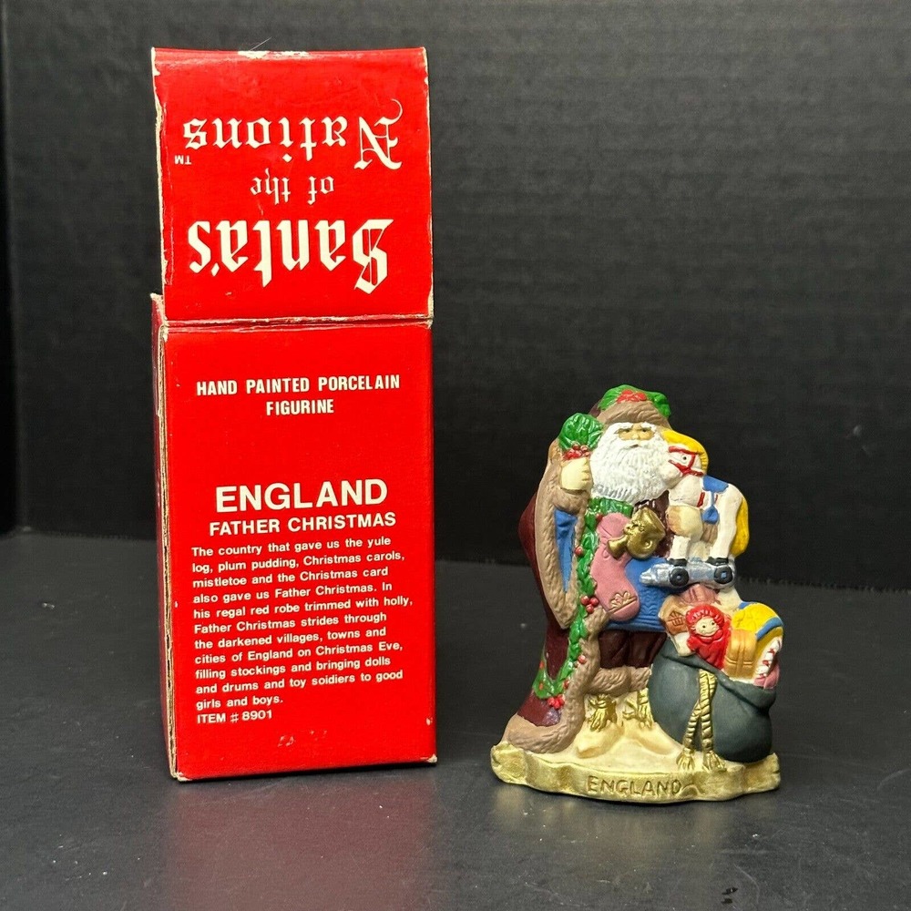 SANTA'S OF THE NATIONS Hand-Painted(repainted)1991 Porcelain Figurine EnglandVTG